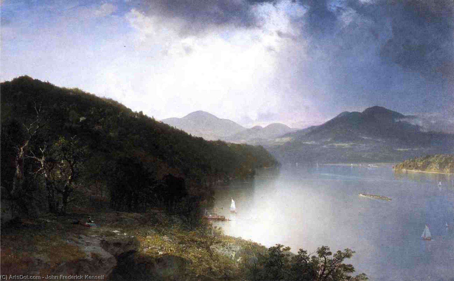 Wikioo.org - The Encyclopedia of Fine Arts - Painting, Artwork by John Frederick Kensett - View on the Hudson