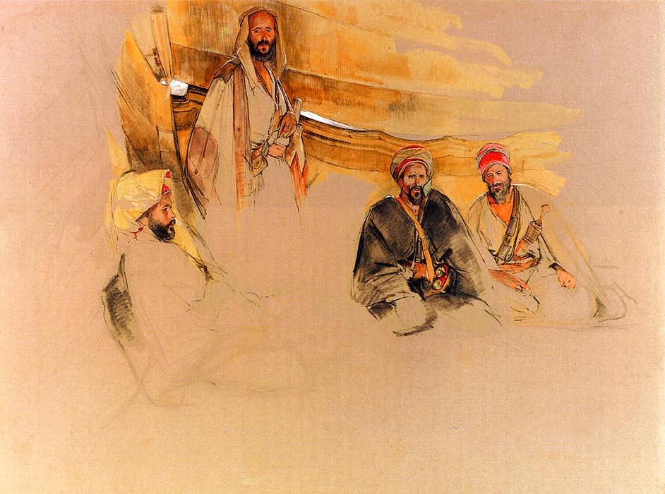 WikiOO.org - Encyclopedia of Fine Arts - Maleri, Artwork John Frederick Lewis - A Bedouin Encampment, Mount Sinai