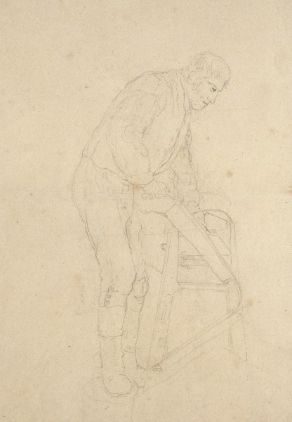 WikiOO.org - Εγκυκλοπαίδεια Καλών Τεχνών - Ζωγραφική, έργα τέχνης John Frederick Lewis - A man sawing timber