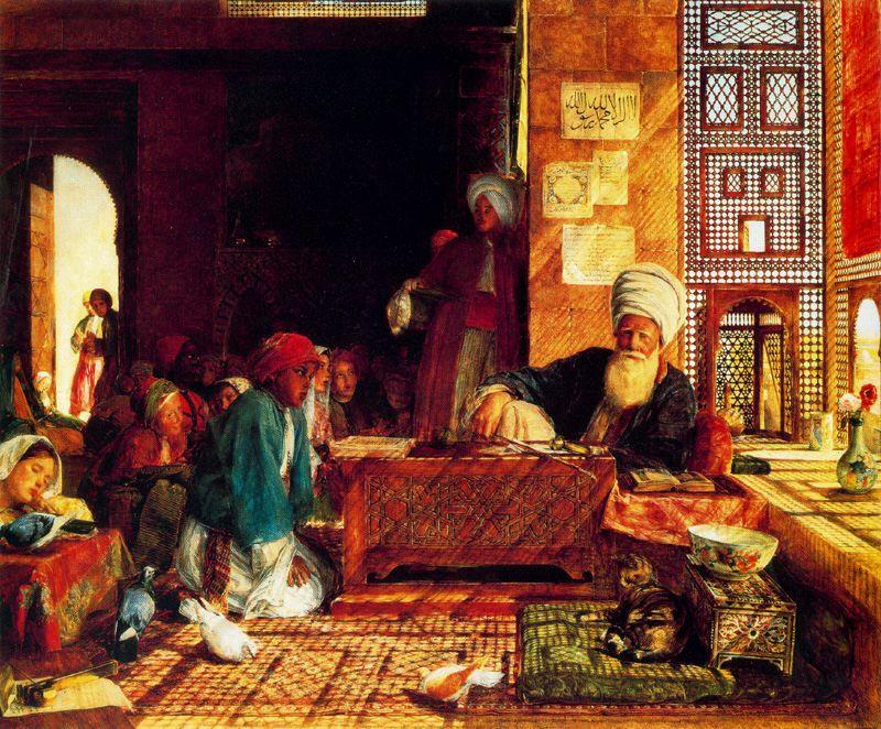 Wikioo.org - The Encyclopedia of Fine Arts - Painting, Artwork by John Frederick Lewis - A Turkish School in the Vicinity of Cairo