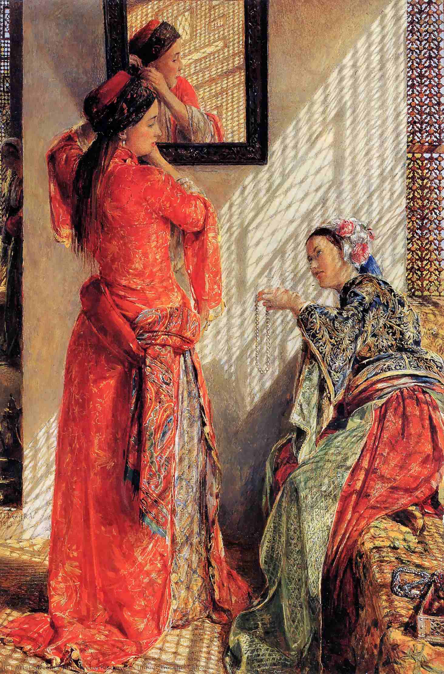 Wikioo.org - The Encyclopedia of Fine Arts - Painting, Artwork by John Frederick Lewis - Indoor Gossip, Cairo