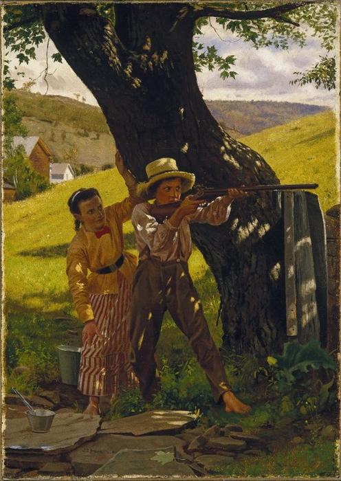 Wikioo.org - The Encyclopedia of Fine Arts - Painting, Artwork by John George Brown - A Sure Shot