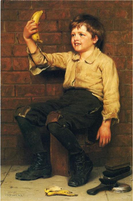 WikiOO.org - دایره المعارف هنرهای زیبا - نقاشی، آثار هنری John George Brown - Banana Boy