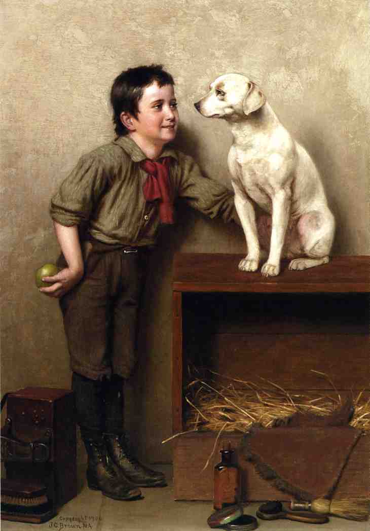 Wikioo.org - The Encyclopedia of Fine Arts - Painting, Artwork by John George Brown - His Favorite Pet