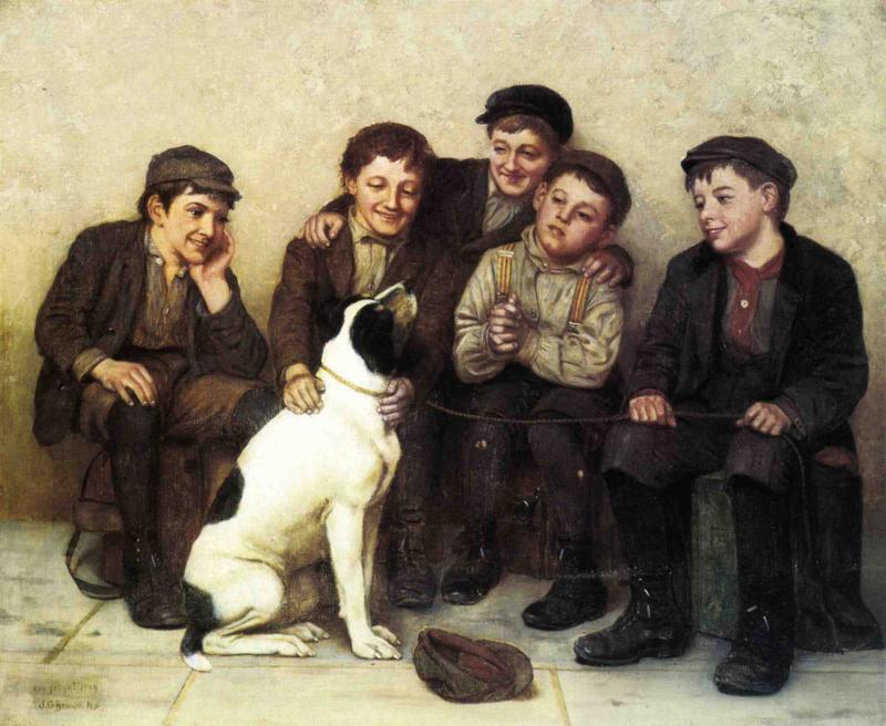 Wikioo.org - The Encyclopedia of Fine Arts - Painting, Artwork by John George Brown - In Good Hands