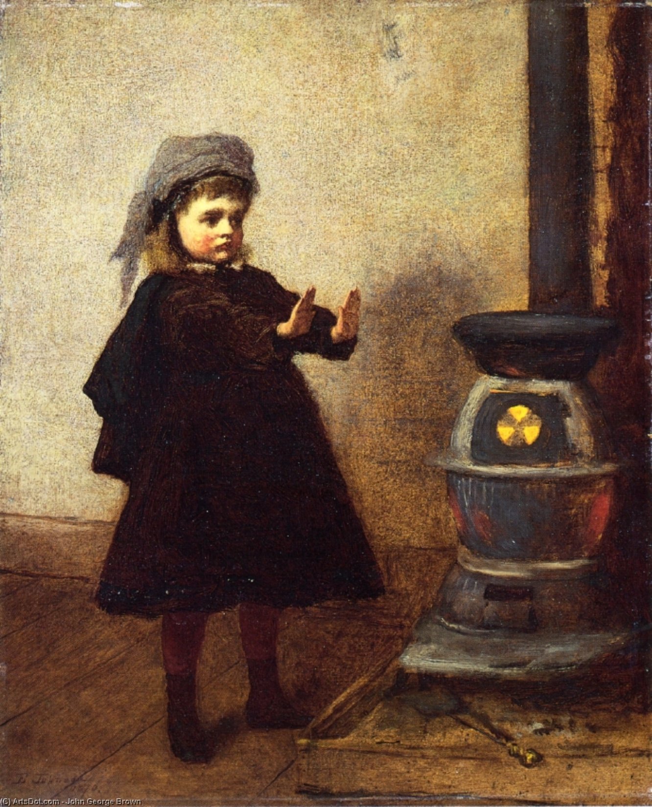 Wikioo.org - The Encyclopedia of Fine Arts - Painting, Artwork by John George Brown - Isn't it Cold