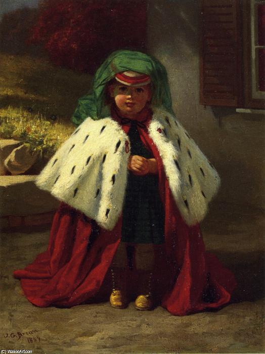 Wikioo.org - The Encyclopedia of Fine Arts - Painting, Artwork by John George Brown - Little Girl with Ermine Coat