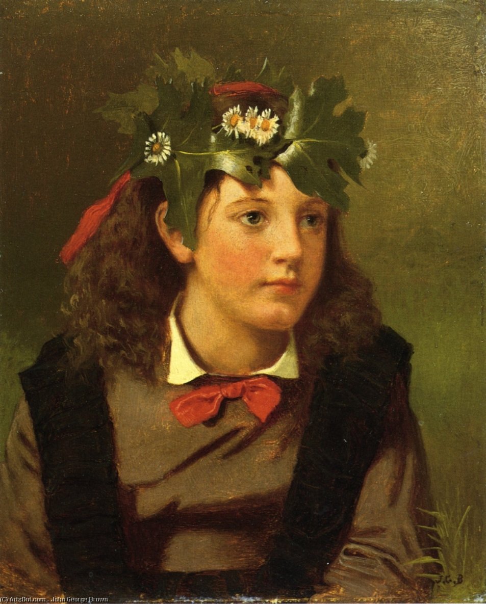 WikiOO.org - Encyclopedia of Fine Arts - Festés, Grafika John George Brown - Little Miss Autumn
