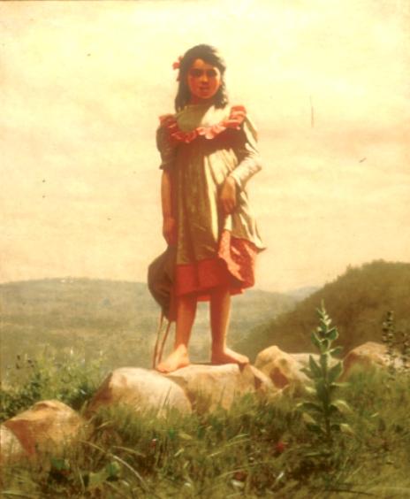 WikiOO.org – 美術百科全書 - 繪畫，作品 John George Brown - maid`  的 小山