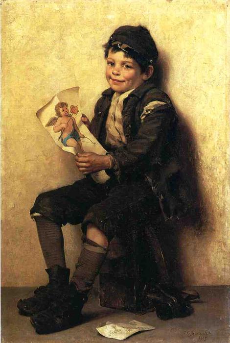 Wikioo.org - The Encyclopedia of Fine Arts - Painting, Artwork by John George Brown - Paddy's Valentine