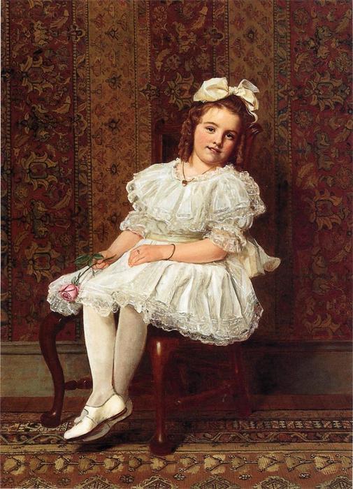 WikiOO.org - Encyclopedia of Fine Arts - Maľba, Artwork John George Brown - Portrait of Miss Gibson