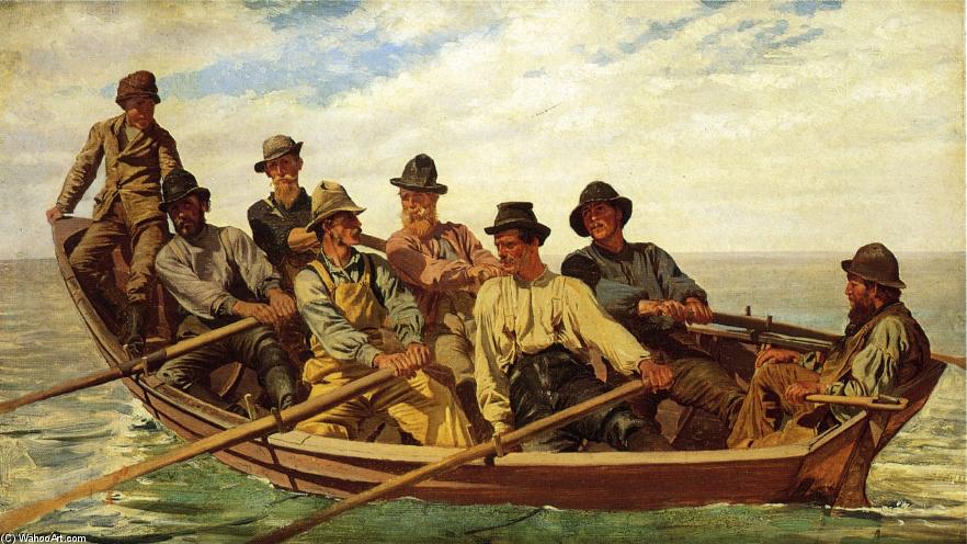 WikiOO.org - Enciclopedia of Fine Arts - Pictura, lucrări de artă John George Brown - Pull for the Shore