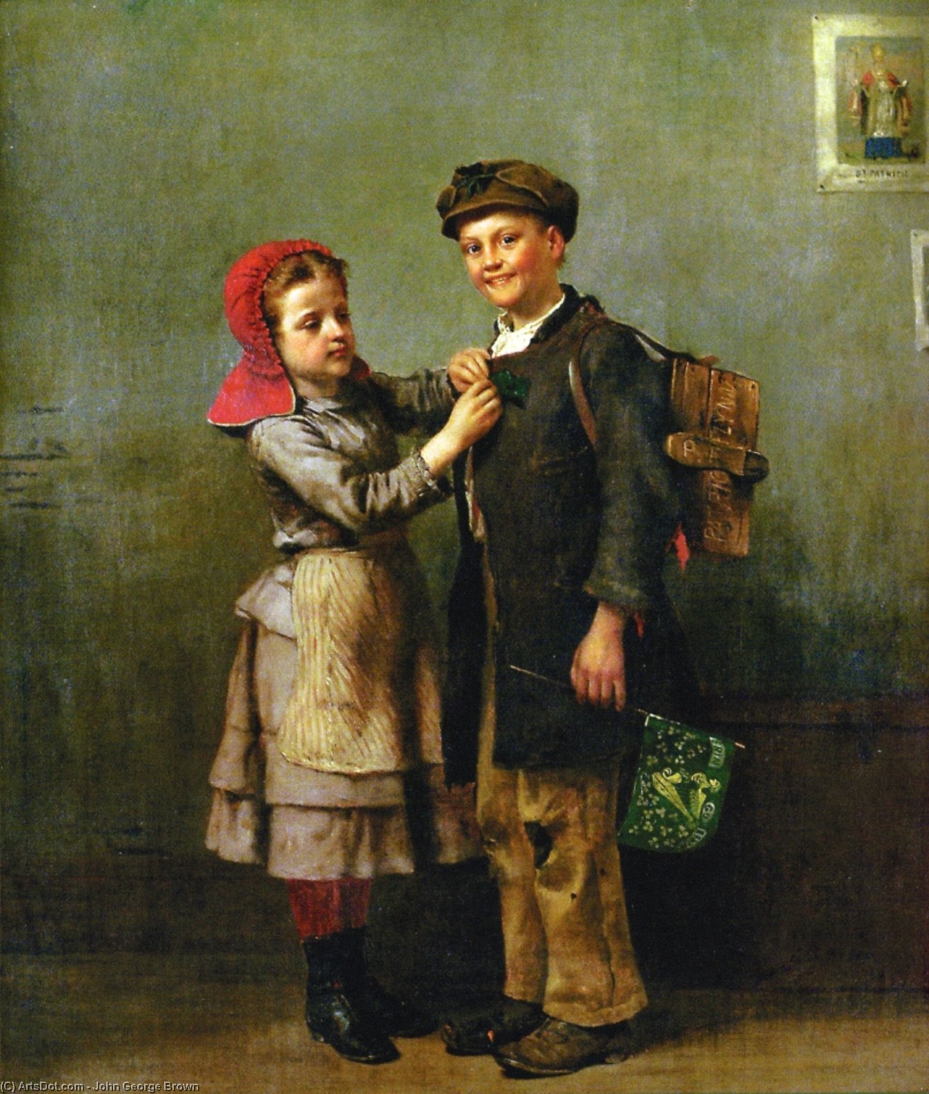 Wikioo.org - สารานุกรมวิจิตรศิลป์ - จิตรกรรม John George Brown - Saint Patrick's Day