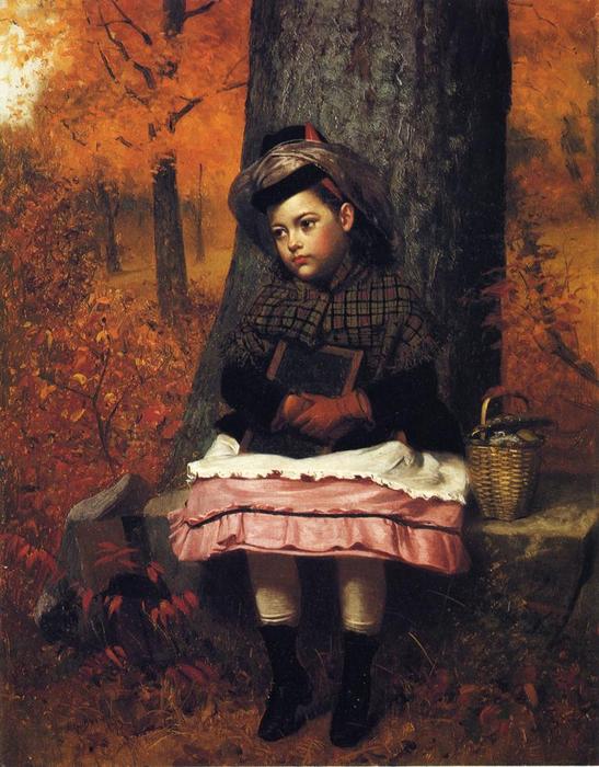 WikiOO.org - Enciclopedia of Fine Arts - Pictura, lucrări de artă John George Brown - School Bound