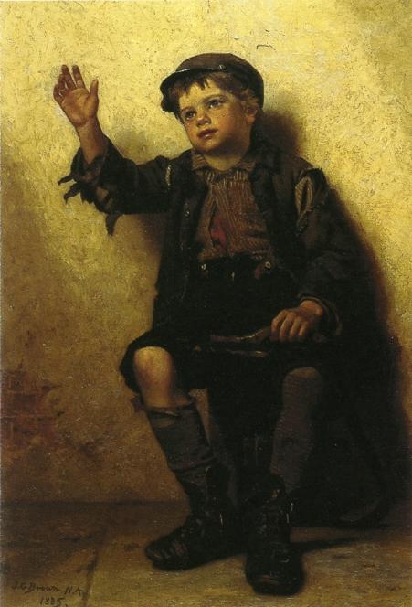 WikiOO.org - Encyclopedia of Fine Arts - Målning, konstverk John George Brown - Shoeshine Boy