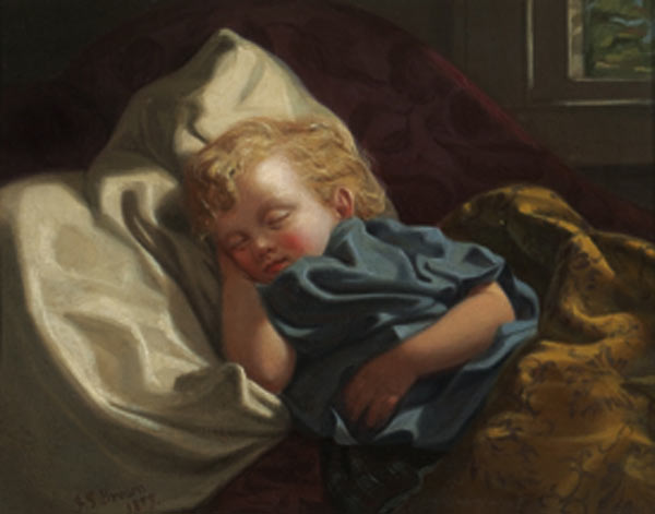 Wikioo.org - The Encyclopedia of Fine Arts - Painting, Artwork by John George Brown - Sleeping angel