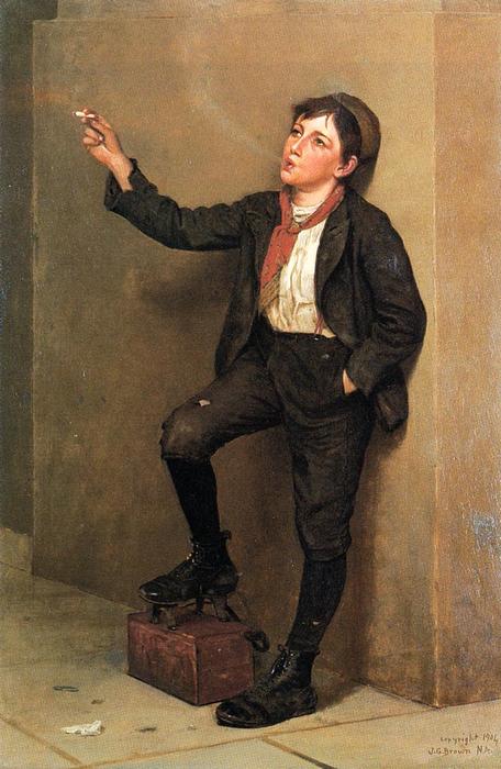 Wikioo.org - The Encyclopedia of Fine Arts - Painting, Artwork by John George Brown - Taking a Break