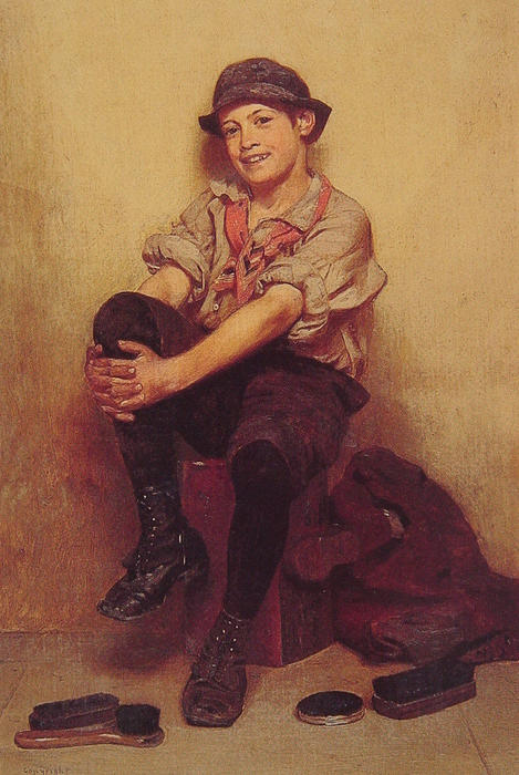 Wikioo.org - The Encyclopedia of Fine Arts - Painting, Artwork by John George Brown - Taking It Easy