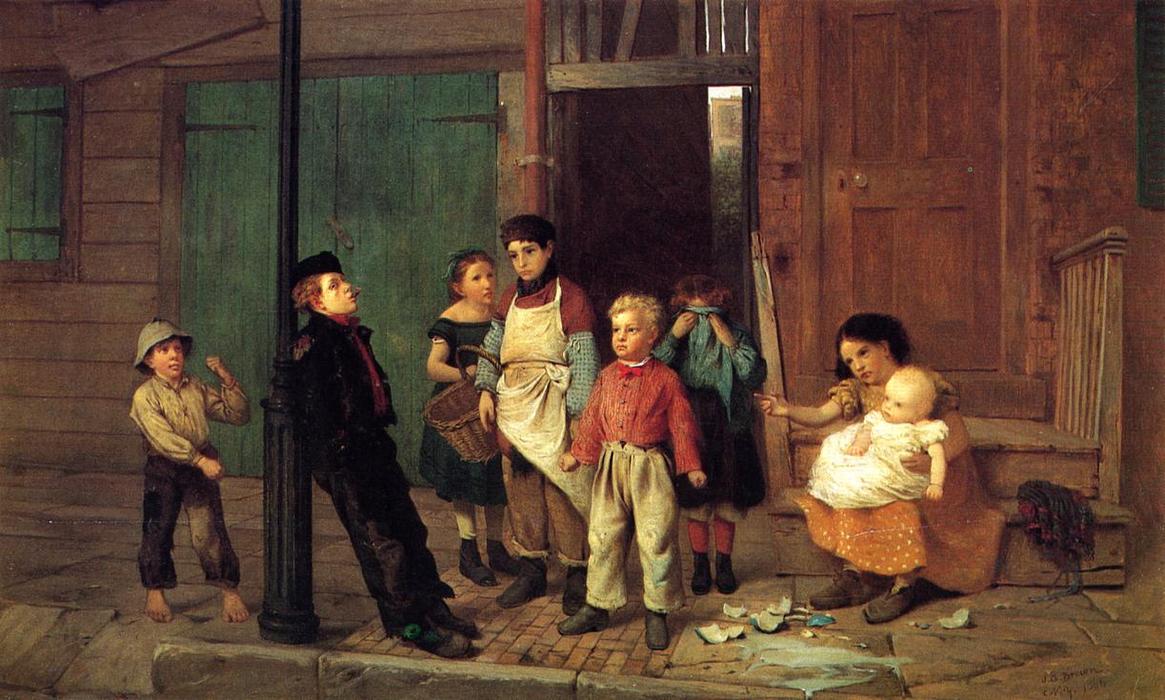 Wikioo.org – L'Encyclopédie des Beaux Arts - Peinture, Oeuvre de John George Brown - Le Bully du Quartier