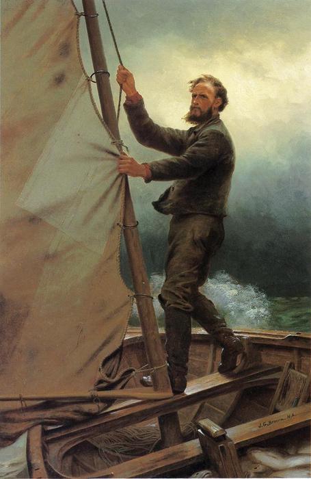 Wikioo.org - The Encyclopedia of Fine Arts - Painting, Artwork by John George Brown - The Coming Squall