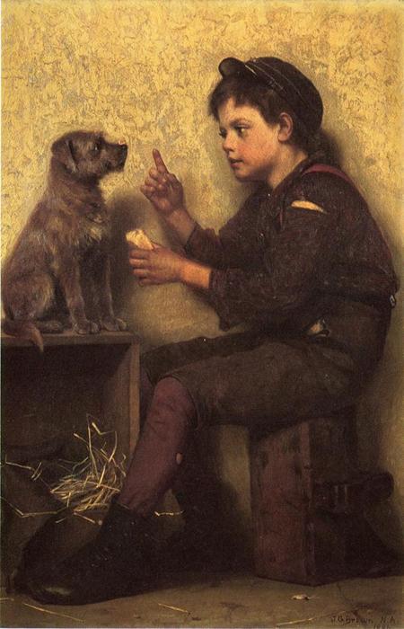 Wikioo.org - The Encyclopedia of Fine Arts - Painting, Artwork by John George Brown - The Lesson