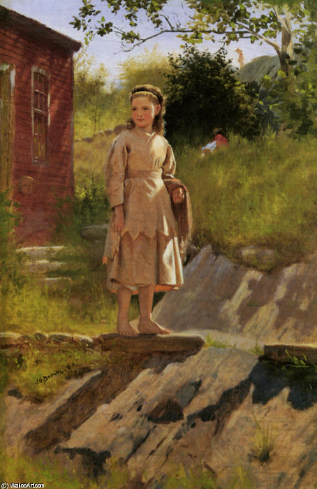 Wikioo.org - สารานุกรมวิจิตรศิลป์ - จิตรกรรม John George Brown - Young Young Girl