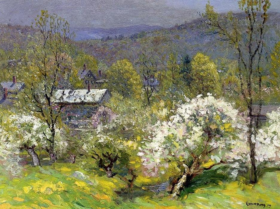 WikiOO.org - Encyclopedia of Fine Arts - Maľba, Artwork John Joseph Enneking - Apple Blossoms