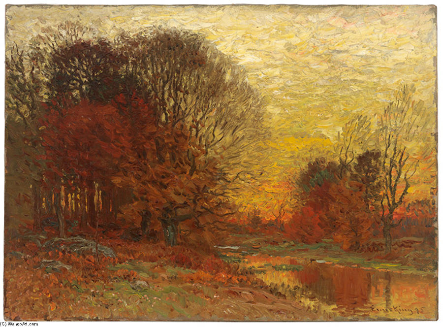 Wikioo.org – L'Encyclopédie des Beaux Arts - Peinture, Oeuvre de John Joseph Enneking - automne coucher du soleil