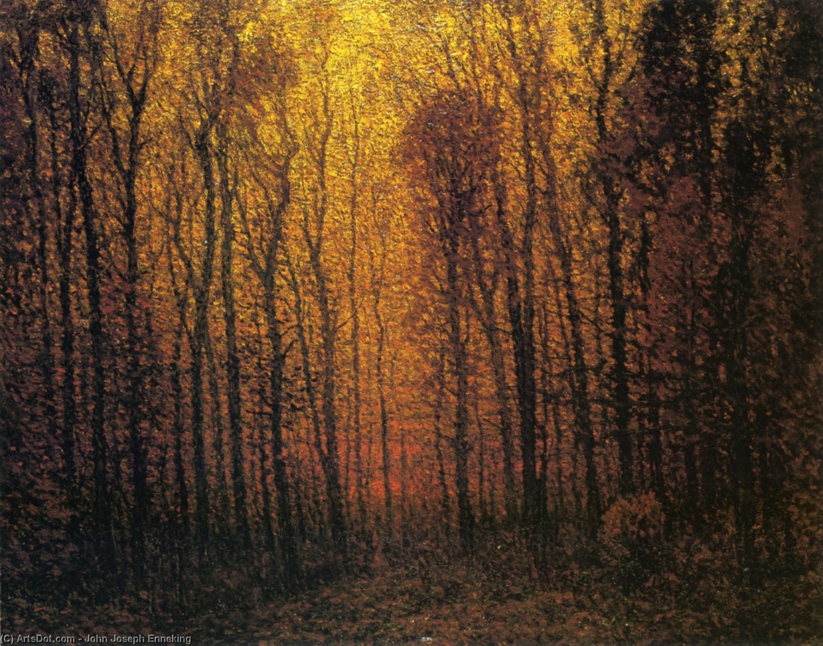 Wikioo.org - The Encyclopedia of Fine Arts - Painting, Artwork by John Joseph Enneking - Deep Woods in Fall