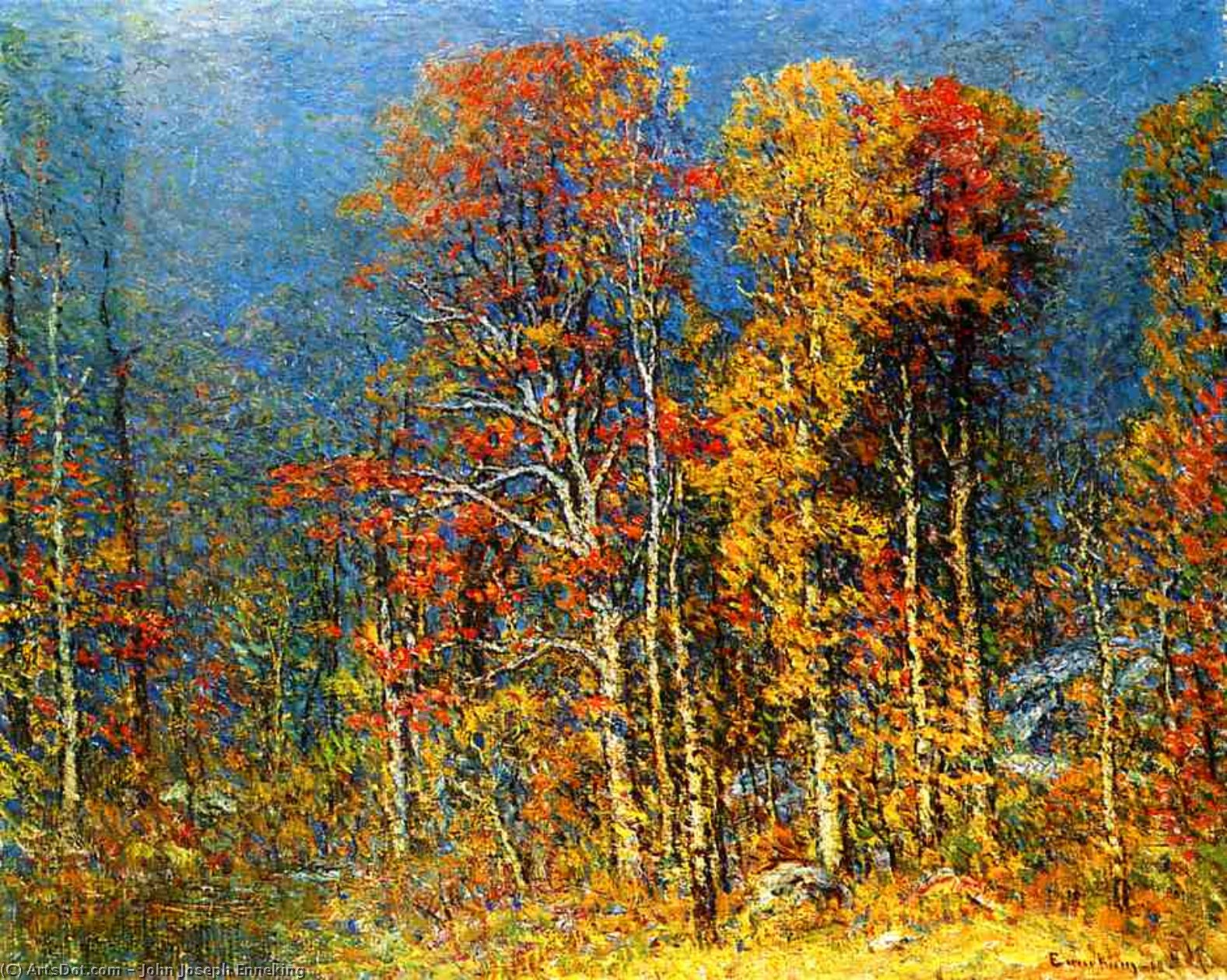 Wikioo.org - สารานุกรมวิจิตรศิลป์ - จิตรกรรม John Joseph Enneking - Fall Landscape