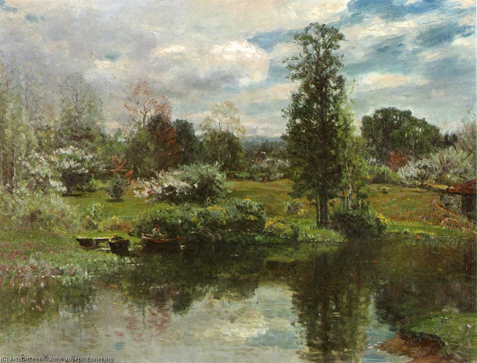 Wikioo.org – L'Encyclopédie des Beaux Arts - Peinture, Oeuvre de John Joseph Enneking - été sur l' lac