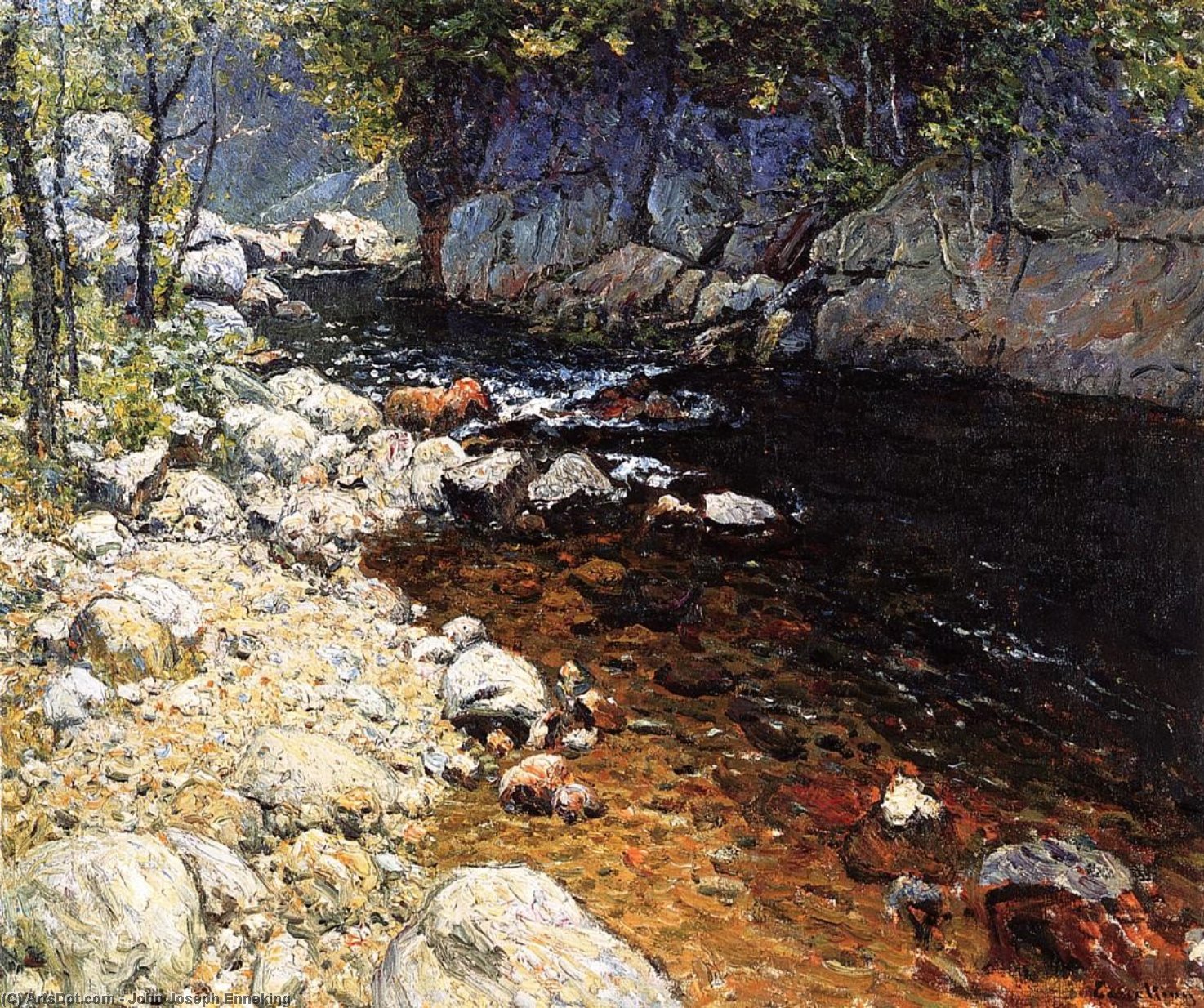 WikiOO.org - Енциклопедія образотворчого мистецтва - Живопис, Картини
 John Joseph Enneking - The Trout Brook