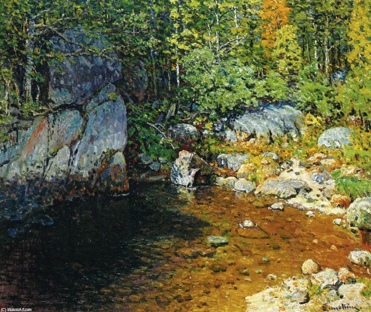 Wikioo.org - The Encyclopedia of Fine Arts - Painting, Artwork by John Joseph Enneking - Woodland Pool, Newry, Maine