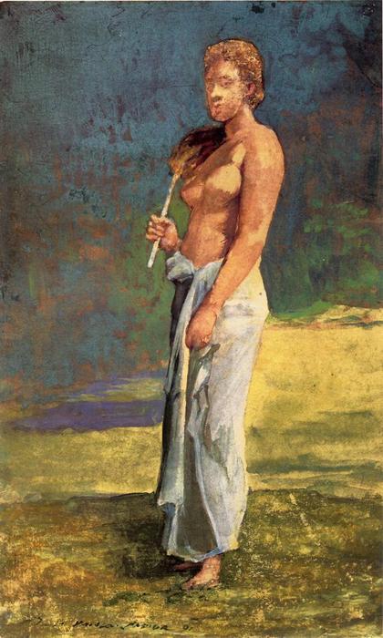 WikiOO.org - Encyclopedia of Fine Arts - Maalaus, taideteos John La Farge - A Samoan Lady
