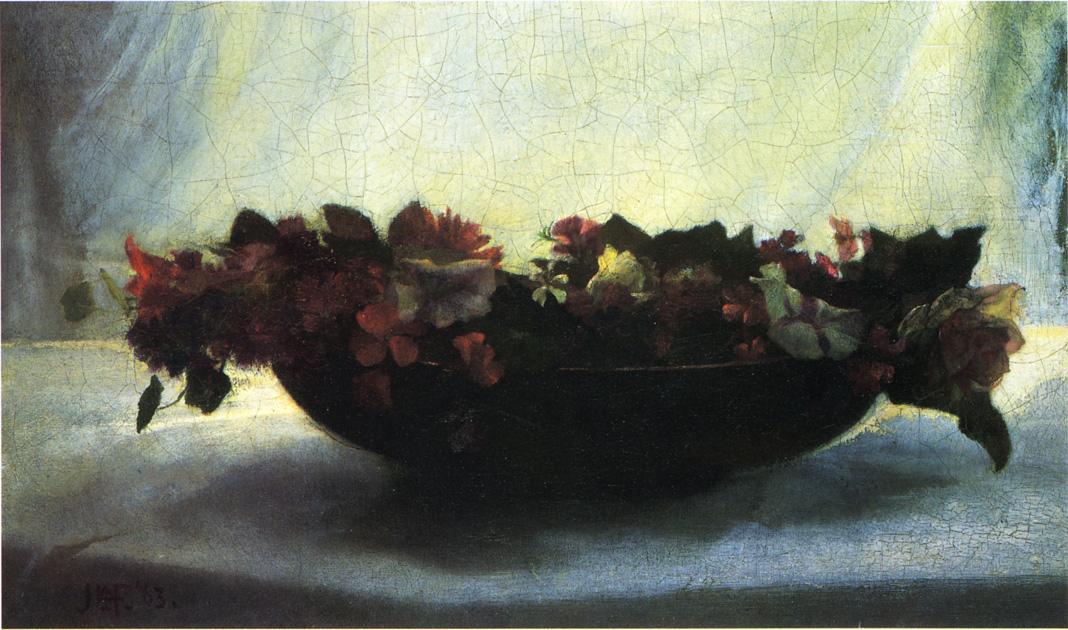 Wikioo.org - The Encyclopedia of Fine Arts - Painting, Artwork by John La Farge - Bowl of Flowers
