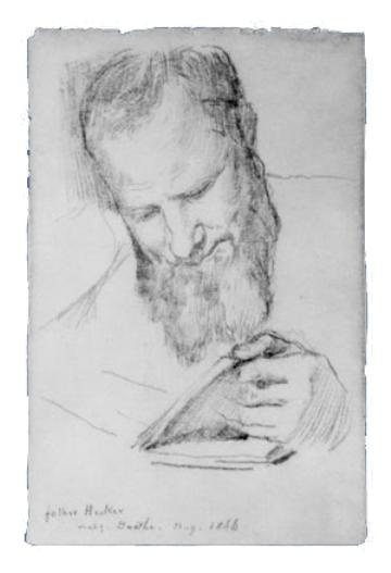 WikiOO.org - Encyclopedia of Fine Arts - Schilderen, Artwork John La Farge - Father Hecker Reading Goethe
