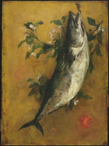 WikiOO.org - Encyclopedia of Fine Arts - Lukisan, Artwork John La Farge - Fish (Decorative Panel)