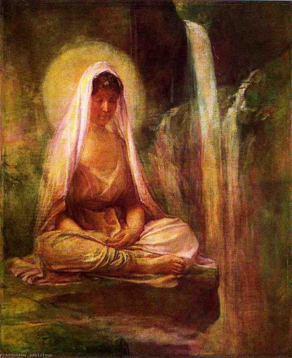 Wikioo.org - The Encyclopedia of Fine Arts - Painting, Artwork by John La Farge - Kwannon Meditating on Human Life