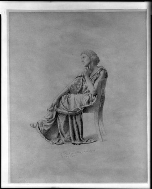 WikiOO.org - Enciclopédia das Belas Artes - Pintura, Arte por John La Farge - Seated Woman