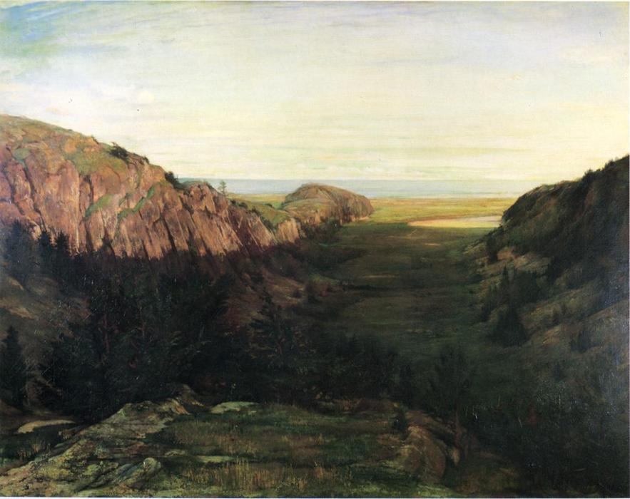 Wikioo.org - The Encyclopedia of Fine Arts - Painting, Artwork by John La Farge - The Last Valley - Paradise Rocks