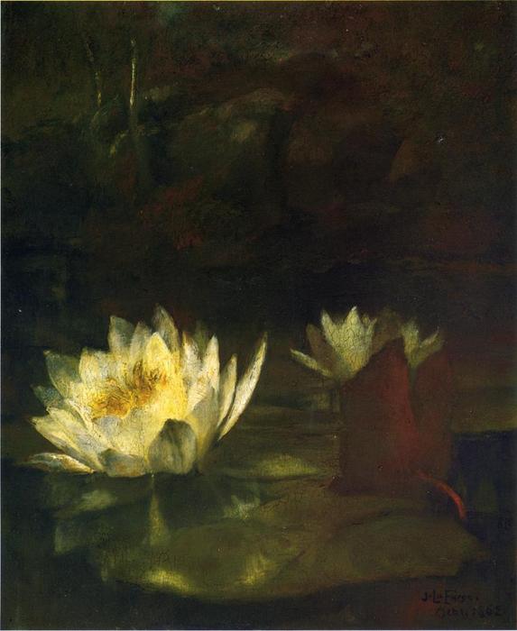 WikiOO.org - Encyclopedia of Fine Arts - Maleri, Artwork John La Farge - The Last Water Lilies