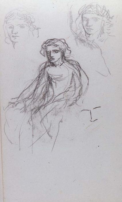 WikiOO.org - Енциклопедія образотворчого мистецтва - Живопис, Картини
 John La Farge - Two Female Faces, One Seated Female