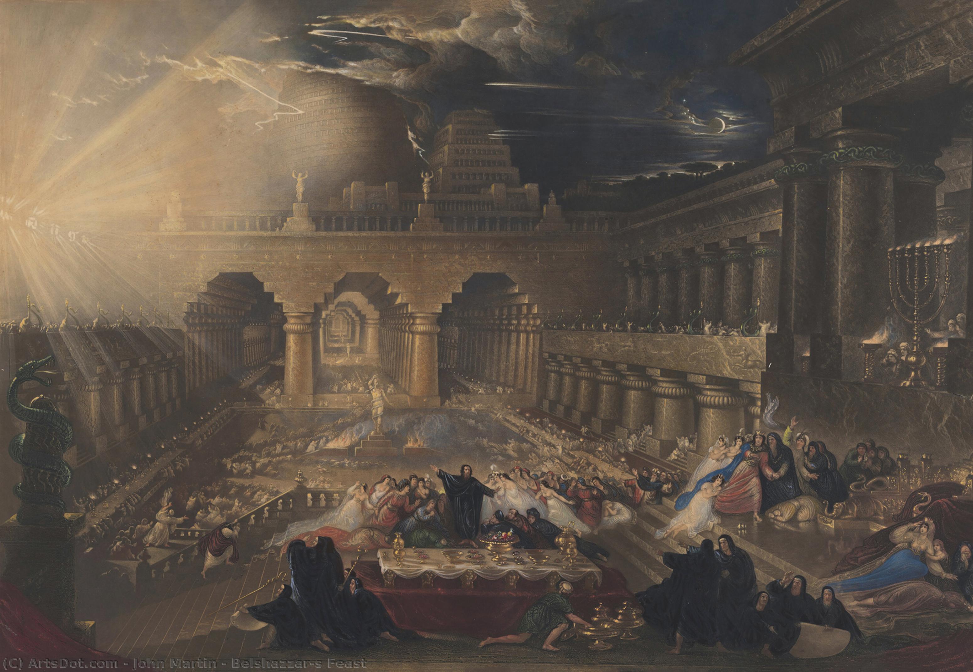 Wikioo.org - สารานุกรมวิจิตรศิลป์ - จิตรกรรม John Martin - Belshazzar's Feast
