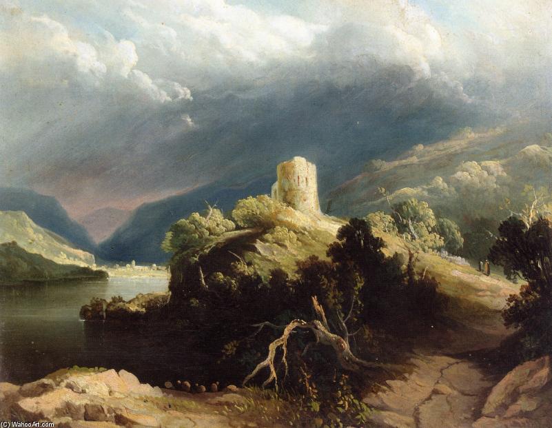 Wikioo.org - The Encyclopedia of Fine Arts - Painting, Artwork by John Martin - View of Dolbadern Castle, North Wales