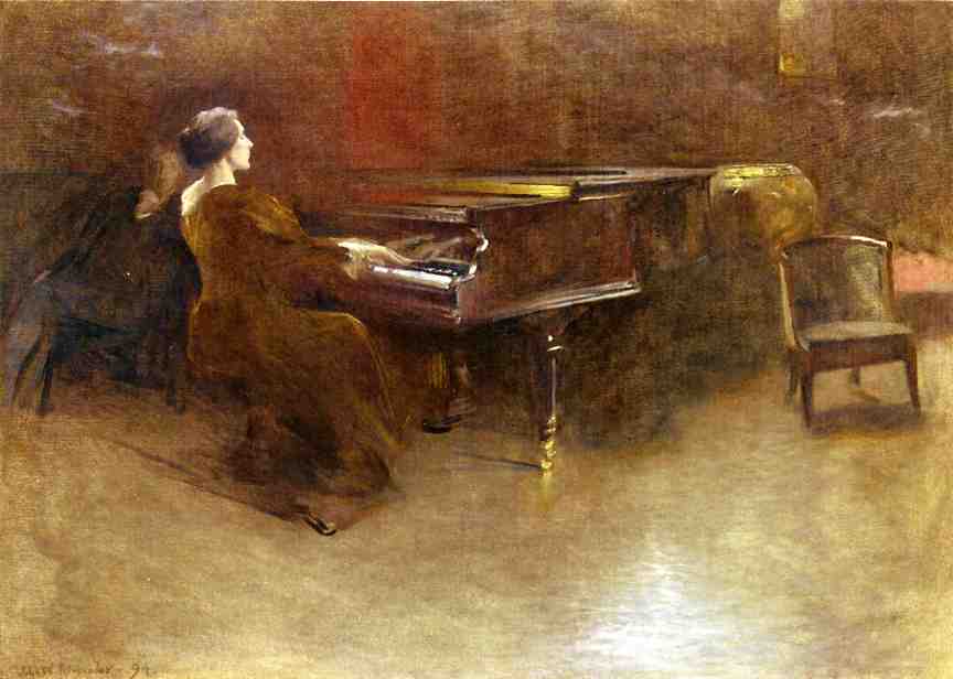 Wikioo.org - The Encyclopedia of Fine Arts - Painting, Artwork by John White Alexander - At the Piano