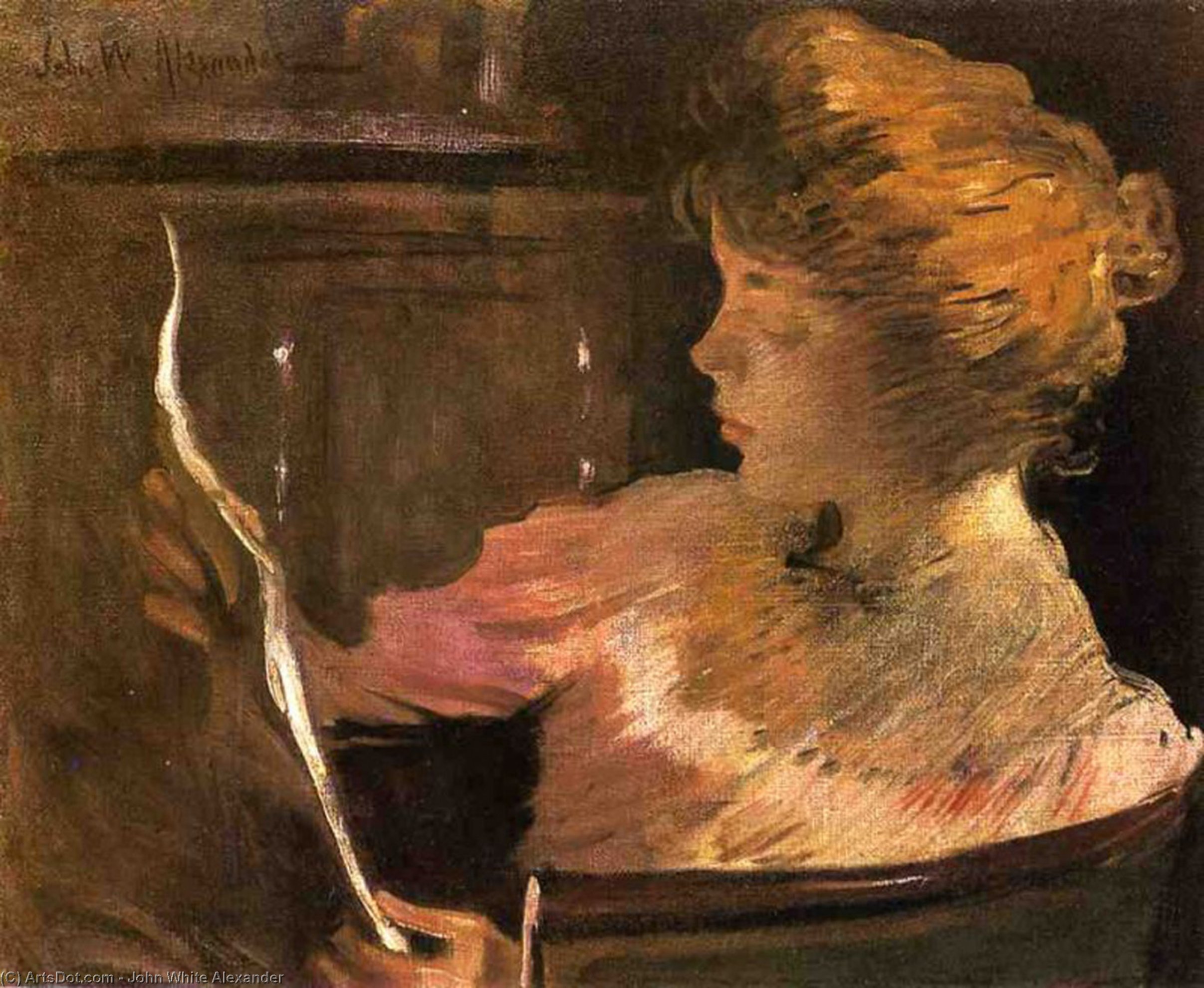 Wikioo.org - The Encyclopedia of Fine Arts - Painting, Artwork by John White Alexander - Jesse Steele Reading
