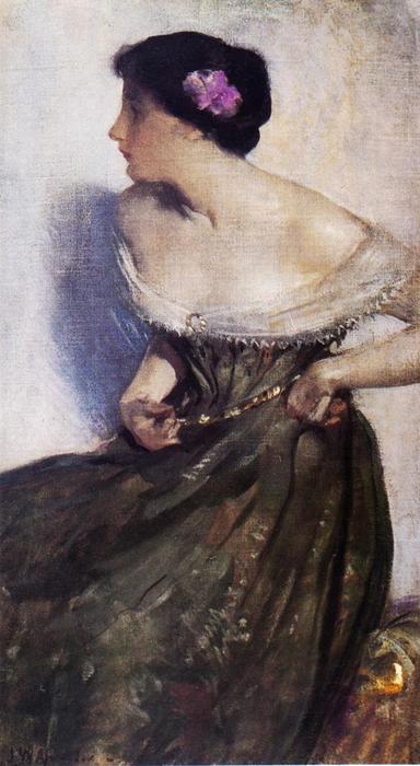 Wikioo.org – La Enciclopedia de las Bellas Artes - Pintura, Obras de arte de John White Alexander - Retrato de una dama