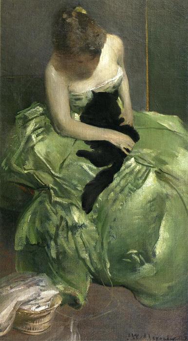 Wikioo.org – L'Encyclopédie des Beaux Arts - Peinture, Oeuvre de John White Alexander - le vert robe