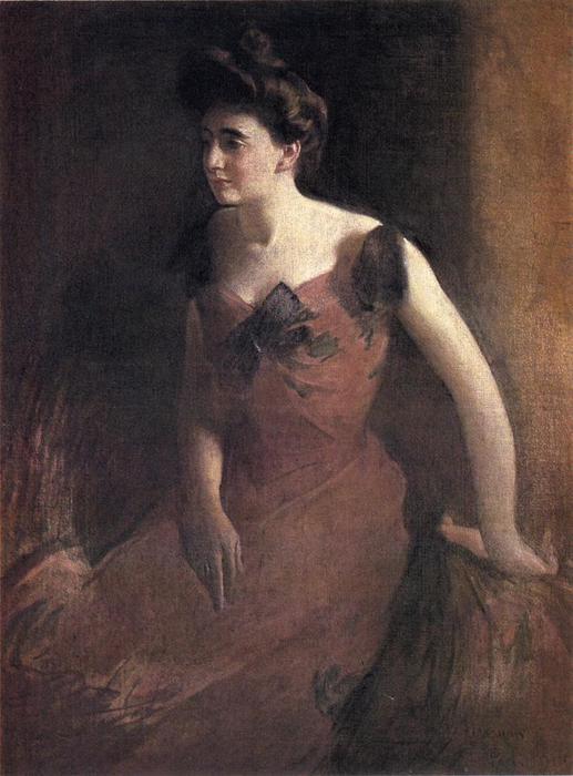 Wikioo.org - The Encyclopedia of Fine Arts - Painting, Artwork by John White Alexander - Woman in a Red Dress