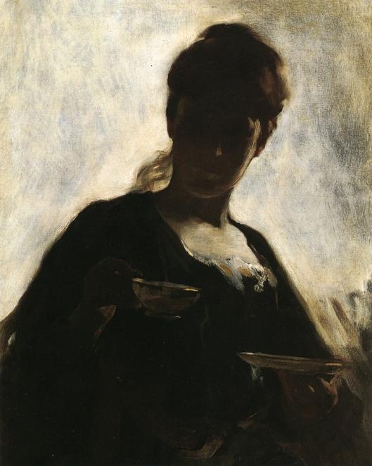 Wikioo.org - The Encyclopedia of Fine Arts - Painting, Artwork by John White Alexander - Woman with a Tea Cup